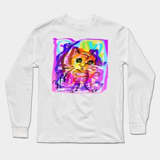 Purple Pink  Cat Long Sleeve T-Shirt